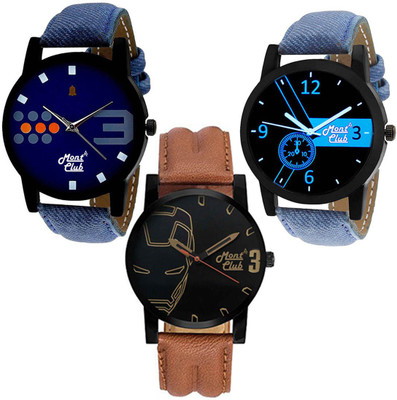 

Mont Club M-4+7+9 DENIM WRIST WATCH 3 PCS COMBO Watch - For Men