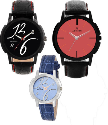 

ADIXION 9502NLB1\9425SL04\9502NLB1 Tri Combo Leady & Gents Analog Watch Watch - For Men & Women