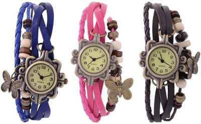 

SD SHOP Analog Beautiful Combo Blue Pink Black Dori Watch - For Women