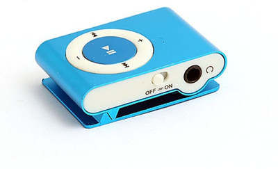 

DRUMSTONE Mini Rechargeable Shuffle MP3 Player With SD Card Slot Shuffle Design Rechargeable MP3 Player MP3 Player(Blue, 0 Display)