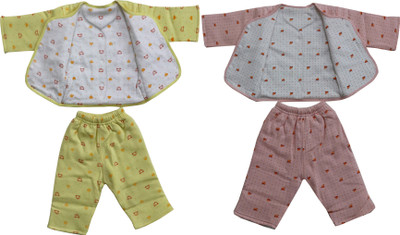 Annapurna Sales 100 Pure Soft Cotton New Born Babies Clothing Suits Or Dress Set Combo Pack Of 2 Pcs 0 3 Months Premium Quality Yellow Peach Flipkart Com Imall Com