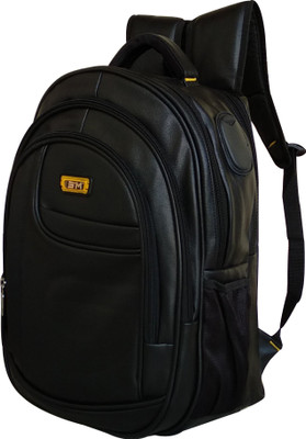 

SM 15.6 inch artificial leather 30 L Laptop Backpack(Black)