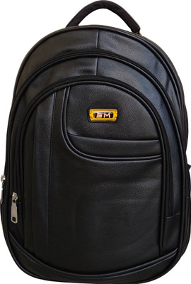 

SM artificial leather laptop backpack 30 L Backpack(Black)