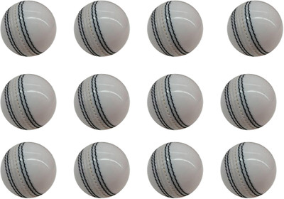 

Raisco One Star 12.Pcs Leather Cricket Leather Ball(Pack of 12, White)