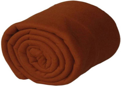 G S COLLECTIONS Solid Single Fleece Blanket for  AC Room(Polyester, Coffee, Brown)