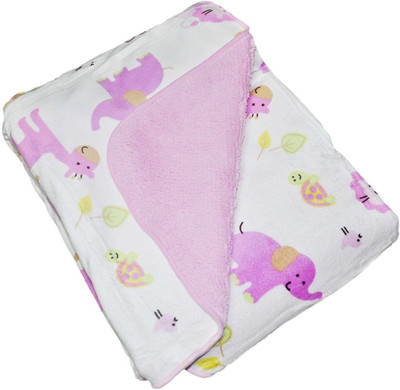 

Babysid Collections Printed, Cartoon  Crib Baby Blanket(Polyester, Pink, White