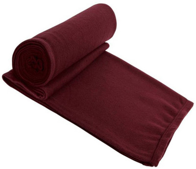 G S COLLECTIONS Solid Single Fleece Blanket for  AC Room(Polyester, Coffee Brown)