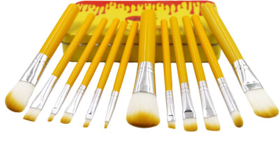 

One Personal Care 12 in 1 Professional Make up Brush Applicator Set | Travel Yellow(Pack of 12)