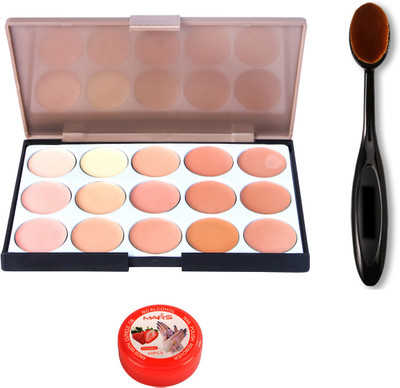 

Mars 15 shade concealer palette+oval application brush+nail polish remover(Set of 3)