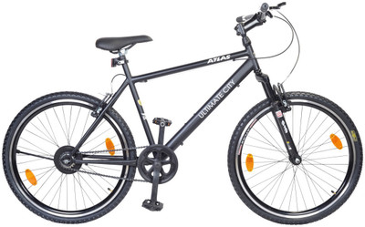 

Atlas Ultimate City Front Suspension Urban Sports Bike For Adults Black 26 T Mountain/Hardtail Cycle(Single Speed, Black)