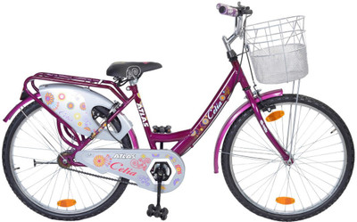 

Atlas Celia Plus Unisex Bike For Teenagers Violet&Silver 24 T Girls Cycle/Womens Cycle(Single Speed, Multicolor), Purple