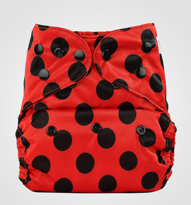Bumberry Lady Bug Print Reusable Pocket Style Cloth Diaper With 1 Microfibre Insert For Babies (3-36 Months)