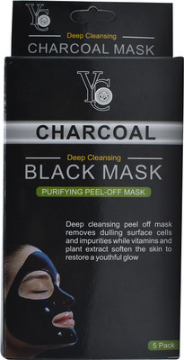 

YC Charcoal Deep Cleansing Black Mask, Purifying Peel-Off Mask, 5 Pack(75 ml)