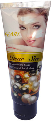 

KASCN ORIGINAL HIGH QUALITY DEAR SHE PEARL PEEL OFF NOSE & FACIAL DEEP CLEAN WHITE FACE MASK FOR ALL SKIN TONE(100 g)
