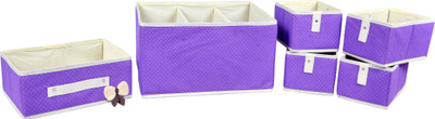 

Homecube Designer Foldable Drawer Dividers, Storage Boxes For Clothing, Shoes, Underwear, Bra, Socks(Set Of 6) sp01e(Purple)