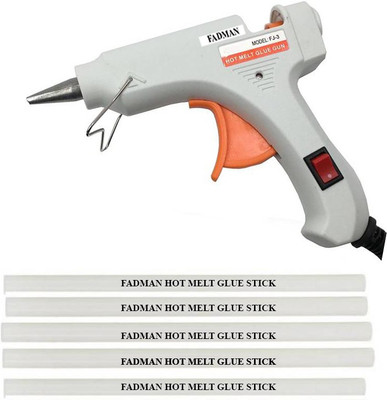 FADMAN White Mini 20 Watt On Off Switch With 5 Hot Melt Sticks Standard Temperature Corded Glue Gun (7 mm) Standard Temperature Corded Glue Gun(7 mm)