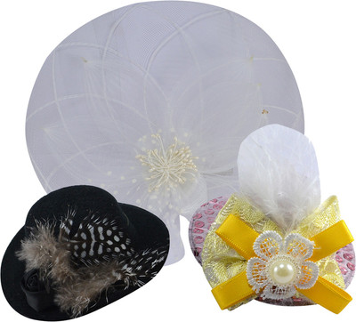 

Saamarth Impex Ponytail Clip Hairpin Head Flower Bow,With Hat Design Alligator Clip Product Kind, Hair Accessories, Headwear Set Of 3 Piece Hair Clip(Multicolor)