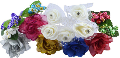 

Saamarth Impex Bridal Hair Accessories / Fancy Juda Pins For Bun Decoration / Juda pins For Hair For Women And Girls Set Of 15 Bun Clip(Multicolor)