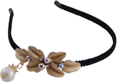 

Saamarth Impex Flower Leafes Beads Design Hair Buckle Hair Accessories Head Band(Gold)