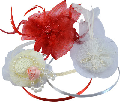 

Saamarth Impex Nylon Meshed 3 Color Flower Design Hair Buckle Hair Accessories,Hair Decor Set Of 3 Head Band(Multicolor)
