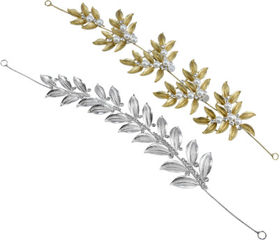 

Saamarth Impex Wedding , Party Wear Leaf Desgin Silver & Golden Color Hair Band ,Hair Accessories Set Of 2 Hair Band(Multicolor)