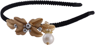 

Saamarth Impex Flower Leafes Beads Design Hair Buckle Hair Accessories Head Band(Gold)