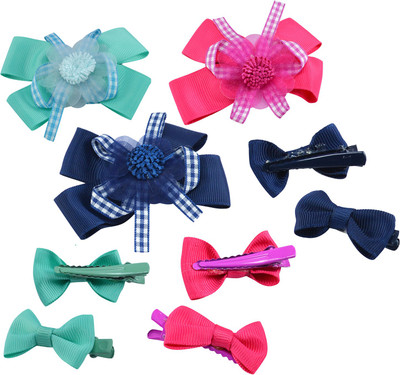 

Saamarth Impex Blow Knot Design Small & Medium Size Hair Clips For Girls & Woman Set Of 9 Piece Hair Clip(Multicolor)