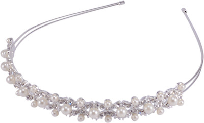 

Saamarth Impex White Beads Design Hair Buckle Hair Accessories Head Band(Silver)