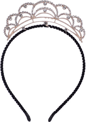

Saamarth Impex Queen Crown Design Hair Buckle Hair Accessories Head Band(Gold)