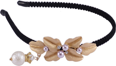 

Saamarth Impex Flower Leafes Beads Design Hair Buckle Hair Accessories Head Band(Gold)