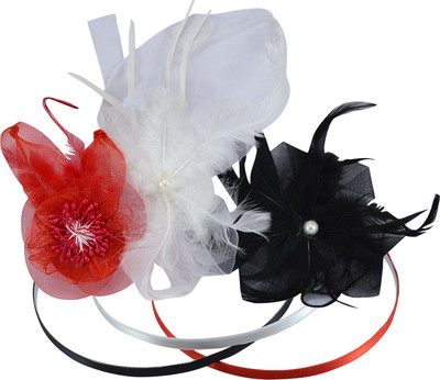 

Saamarth Impex Nylon Meshed 3 Color Flower Design Hair Buckle Hair Accessories,Hair Decor Set Of 3 Head Band(Multicolor)