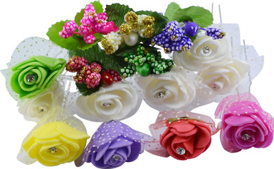 

Saamarth Impex Bridal Hair Accessories / Fancy Juda Pins For Bun Decoration / Juda pins For Hair For Women And Girls Set Of 15 Bun Clip(Multicolor)