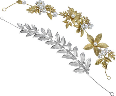 

Saamarth Impex Flower & Leaf Desgin Silver & Golden Color Hair Band ,Hair Accessories Set Of 2 Hair Band(Multicolor)