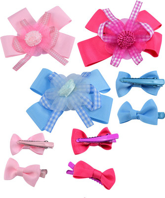 

Saamarth Impex Blow Knot Design Small & Medium Size Hair Clips For Girls & Woman Set Of 9 Piece Hair Clip(Multicolor)