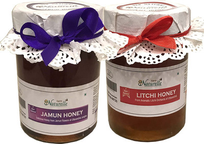 

Farm Naturelle 100% Pure Raw Natural Jamun Forest Honey and Litchi Flower Honey (815 Grams x 2 Packs)-Delicious and Healthy(1630 g, Pack of 2)