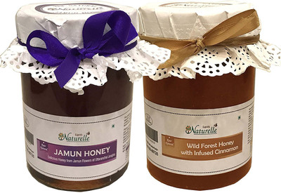 

Farm Naturelle Cinnamon infused 100% Pure Raw Natural Wild Forest Honey and Wild Jungle/Forest Honey (815 Grams x 2 Packs)-Delicious and Healthy (1630 g, Pack of 2)