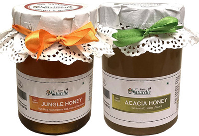 

Farm Naturelle 100% Pure Raw Natural Jungle/Forest Honey and Forest Acacia Honey (815 Grams x 2 Packs)-Delicious and Healthy(1630 g, Pack of 2)