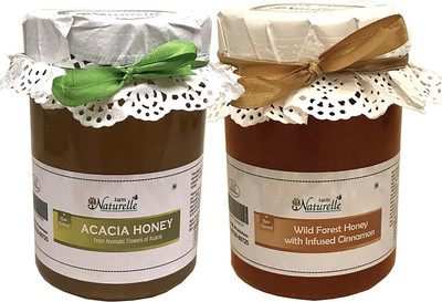

Farm Naturelle Cinnamon infused 100% Pure Raw Natural Wild Forest Honey and Eucalyptus Forest Honey(Ayurveda Recommended) (815 Grams x 2 Packs)-Delicious and Healthy (1630 g, Pack of 2)