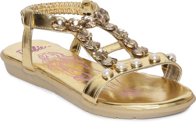 

Barbie Girls Slip-on T-bar Sandals(Gold