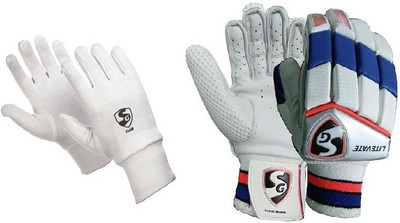 

SG Combo of Two- One Pair of 'Litevate' Batting Gloves (Right Handed) and One Pair of 'Club' Inner Gloves (Youth) (Color On Availability)- Cricket Kit