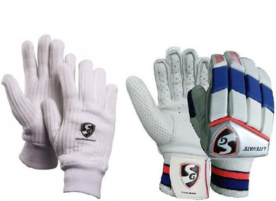 

SG Combo of Two- One Pair of 'Litevate' Batting Gloves (Right Handed) and One Pair of 'Tournament' Inner Gloves (Youth) (Color On Availability)- Cricket Kit