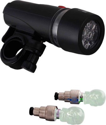 

Asraw Power Beam LED Front Light and SKULL Shaped Motion Sensor Valve Cap Light LED Front Rear Light Combo(Multicolor)