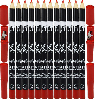 

Mars Matte Lipstick Pencil True Instant Color-08 Long-Wearing Pack of 12(Red)