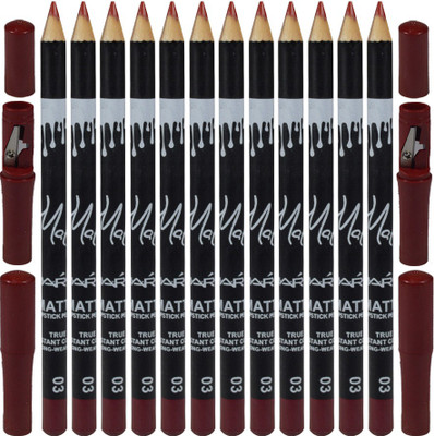 

Mars Matte Lipstick Pencil True Instant Color-03 Long-Wearing Pack of 12(Cocoa Bean)