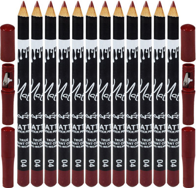 

Mars Matte Lipstick Pencil True Instant Color-04 Long-Wearing Pack of 12(Dark Burgundy)