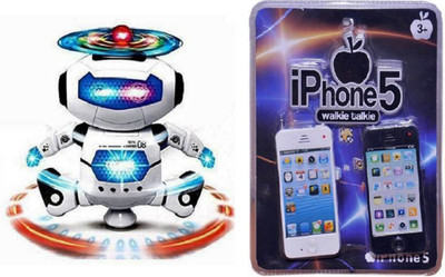 

FEMININE STYLE Musical Naughty Robot with iPhone Walkie Talkie for kids (Multi color)(Multicolor)