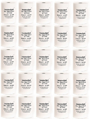 

InventorySpark Big Roll Set of 25 of 79mmX50mtr 55 GSM Unruled 79MMX50Mtr Size Thermal Paper(Set of 25, White)