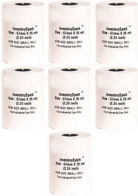

InventorySpark ATM Slip Size Set of 7 of 57mmX25mtr Unruled 57MMX25Mtr Size Thermal Paper(Set of 7, White)
