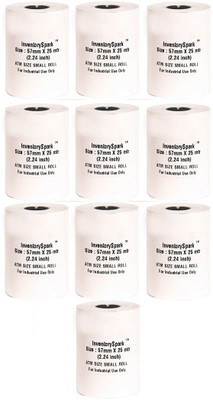 

InventorySpark ATM Slip Size Set of 10 of 57mmX25mtr Unruled 57MMX25Mtr Size Thermal Paper(Set of 10, White)