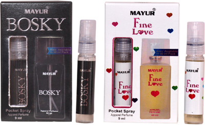 

Mayur Fancy Fragrance Pocket Perfume Combo(2pc of 9 ml) Eau de Parfum - 9 ml(For Men & Women)